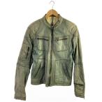 DIESEL◆シングルライダースジャケット/L/レザー/KHK