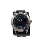 FOSSIL◆クォーツ腕時計/デジアナ/レザー/BLK/BLK/SS/FS5739//