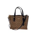 COACH◆トートバッグ/レザー/BEG/総柄/CV965