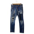DSQUARED2* краска обработка / повреждение обработка / обтягивающий брюки /42/ Denim /IDG/S71LB0513//