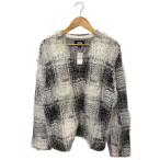 STUSSY◆シャギーカーディガン(厚手)/M/ナイロン/GRY/チェック/117169