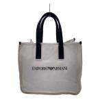 EMPORIO ARMANI◆トートバッグ/キャンバス/WHT/Y4N135 Y046E