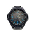 CASIO◆ソーラー腕時計・G-SHOCK/アナログ/ラバー/BLK/BLK//