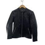 ショッピングschott Schott◆シングルライダースジャケット/S/羊革/BLK/無地
