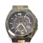 CITIZEN◆ソーラー腕時計/アナログ/ステンレス/BLK/SLV/SS/E610-T018505//