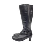 REGAL◆ロングブーツ/24.5cm/BLK/レザー/F83A