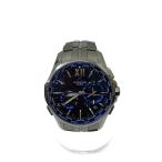 CASIO◆ソーラー腕時計・OCEANUS/アナログ/ステンレス/BLK/SLV/SS