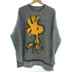 ショッピングzara ZARA◆ニット・セーター(厚手)/S/ウール/グレー/スヌーピー/ウッドストック/PEANUTS/クルーネック//