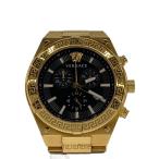 VERSACE◆クォーツ腕時計/アナログ/ステンレス/BLK/GLD/VESO00922