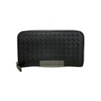 BOTTEGA VENETA◆長財布/レザー/BLK/メンズ