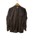 individualized shirts◆CLASSIC FIT/バンドカラー長袖シャツ/15-32/コットン/BLK/ヘリンボーン//