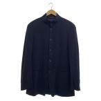 EMPORIO ARMANI◆マオカラーテーラードジャケット/50/レーヨン/NVY/ストライプ/白タグ/イタリア製//