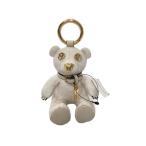 ショッピングcoach COACH◆キーホルダー/レザー/ホワイト/ベアー/総柄/レディース/アウトレットバッグチャーム/くま