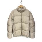 ショッピングzara ZARA◆ダウンジャケット/L/ナイロン/クリーム/無地