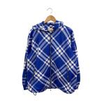 BURBERRY◆embroidered nylon jacketジャケット/S/ナイロン/ブルー/チェック/8077178/73Ｅ