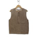 ARMEN◆ベスト/3/コットン/ベージュ/ストライプ