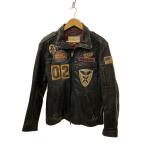 ショッピングレザージャケット AVIREX◆レザージャケット・ブルゾン/FREE/レザー/BLK/無地/6131020