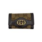 GUCCI◆キーケース_スーキー_GGキャンバス/ステンレス/BRW/レディース