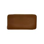 HERMES◆長財布/レザー/CML/レディース/アザップ/シルクイン/レザー・内側・ZIP周り汚れ