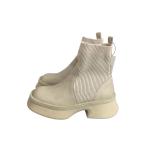 JEANASIS◆ニットショートブーツ/M/WHT/JS081271