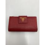 ショッピングサイフ PRADA◆長サイフ/牛革/RED/無地/レディース