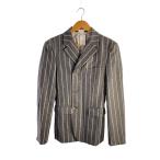 ショッピングGARCONS COMME des GARCONS HOMME PLUS◆24aw/テーラードジャケット/S/ウール/GRY/ストライプ/pn-j050
