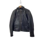KADOYA◆シングルライダースジャケット/M/羊革/BLK/無地