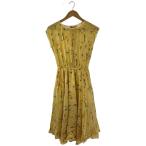 ショッピングdior Christian Dior◆ウエストマークノースリーブワンピース/シルク/YLW/総柄/ボタン取れ