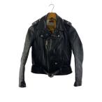 Schott◆I/ダブルライダースジャケット/S/牛革/BLK/7482