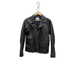 MONKEY TIME◆ダブルライダースジャケット/L/羊革/BLK/無地/1286-199-0184