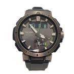 ショッピングCASIO CASIO◆ソーラー腕時計_PRO TREK/デジアナ/ラバー/GRY/BLK//