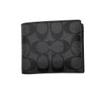 ショッピングcoach COACH◆2つ折り財布/レザー/BLK/総柄/メンズ/F74993