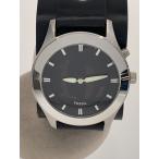 FOSSIL◆BIGTIC/クォーツ腕時計/アナログ/レザー/BLK/BLK/SS/FS5739