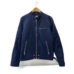 DIESEL◆シングルライダースジャケット/L/コットン/NVY/J-GLORY-0LAXT