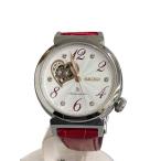 SEIKO◆自動巻腕時計/アナログ/レザー/WHT/RED/4R38-01C0