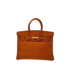 HERMES◆バーキン35/〇Z刻印/ハンドバッグ/レザー/ORN/金金具