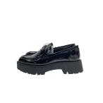 ZARA◆ローファー/24cm/BLK/エナメル/3550/410/600