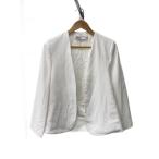 ショッピングzara ZARA◆ジャケット/S/ポリエステル/WHT/無地