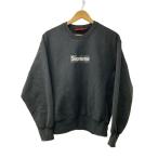 Supreme◆WASHED BOX LOGO CREWNECK/スウェット/S/コットン/BLK