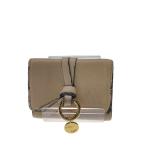 Chloe◆3つ折り財布/レザー/BEG/無地/レディース