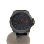 HUGO BOSS◆クォーツ腕時計/アナログ/ラバー/BLK/BLK/hb.221.1.34.2626