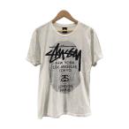 ショッピングstussy STUSSY◆ステューシー/Tシャツ/M/コットン/無地/ホワイト