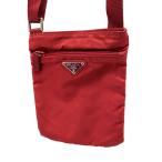 ショッピングプラダ PRADA◆プラダ/バッグ/ナイロン/レッド/無地/B7792/ギャランティカード有