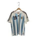 adidas◆アディダス/Tシャツ/L/ポリエステル/ホワイト/ストライプ