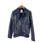 ZARA◆ダブルライダースジャケット/S/ポリエステル/BLK