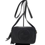 GUCCI◆スモール・ディスコバッグ_ソーホー/レザー/BLK