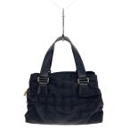 CHANEL◆ハンドバッグ_ニュートラベルライン_ナイロン_BLK/ナイロン/BLK