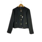 ZARA◆ツイードジャケット/L/ポリエステル/BLK//
