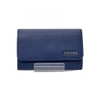 ショッピングPRADA PRADA◆名刺入れ/カードケース/サフィアーノ/NVY/メンズ/表面剥がれ有