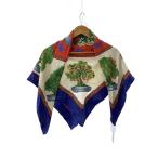 ショッピングHERMES HERMES◆カレ90/盆栽、美しき時/スカーフ/シルク/NVY/レディース